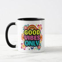 Caneca Good Vibes Only - Caneca de café Colorida A