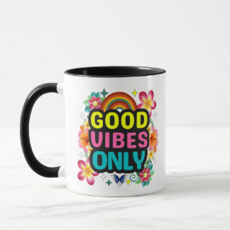 Caneca Good Vibes Only - Caneca de café Colorida A
