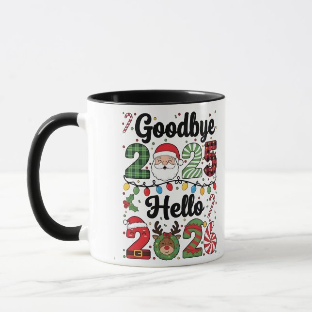 Caneca Goodbye 2025 Hello 2026 New Year Resolution   (Esquerda)