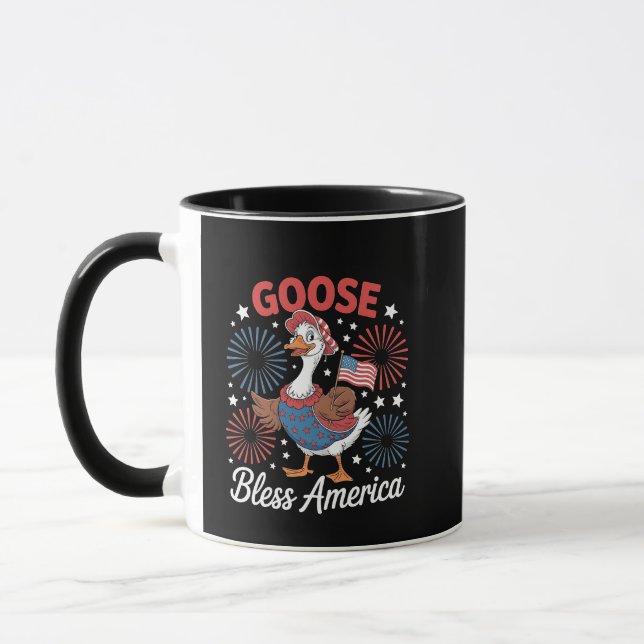 Caneca Goose Bless America Goose Bird Quarto De Julho (Esquerda)