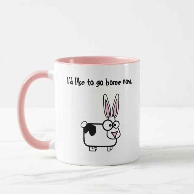 Caneca Gostaria de Ir para Casa Agora, Vaca Engraçada / D (Esquerda)