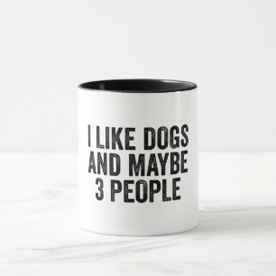 Caneca Gosto De Cães E Talvez De 3 Pessoas