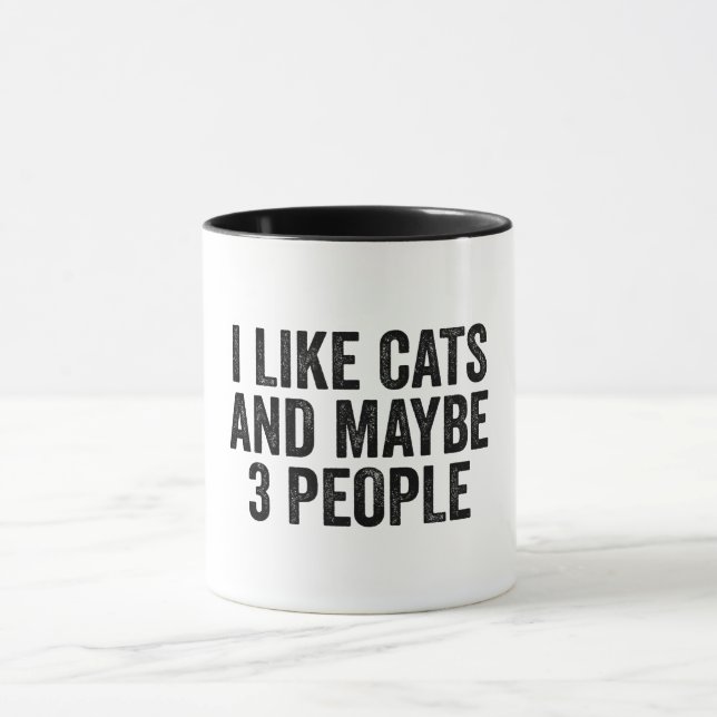 Caneca Gosto De Gatos E Talvez De 3 Pessoas (Centro)