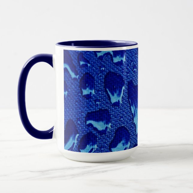 Caneca Gotas de Água Azul Profunda (Esquerda)