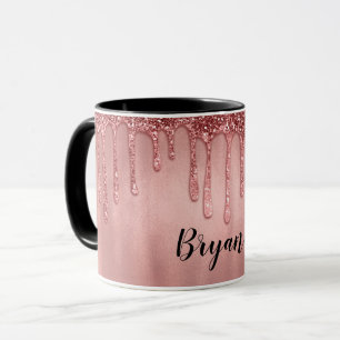 Caneca Gotejamento em gotejamentos cor-de-rosa bonito do