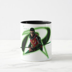 Caneca Gotham Knights Robin no logotipo