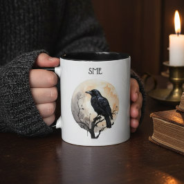 Caneca Gótico Corvo Academia Sombria Lua Cheia