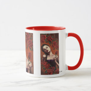 Caneca gótico da rosa vermelha da caneca da arte