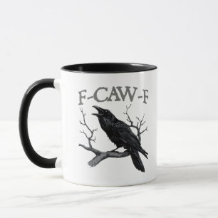 Caneca Gótico F-Caw-F Corvo Divertido Humor Essencial Vin