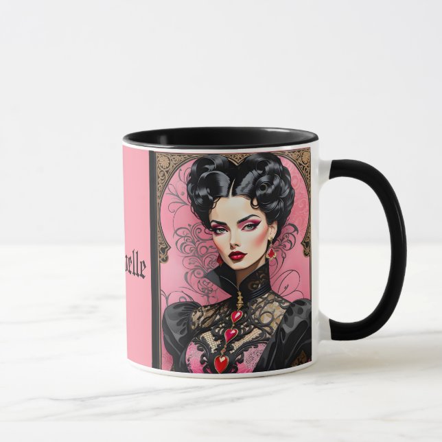 Caneca Gótico Rosa Lady Coffee Mug (Direita)