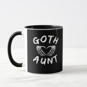 Caneca Gótico Tia Engraçada Emo Tia Punk Cujo Esqueleto