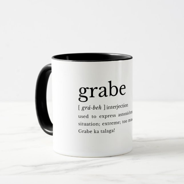 Caneca Grabe Filipino Humor Gift Mug (Frente Esquerda)