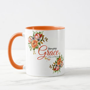 Caneca Graça incrível aquarela floral  