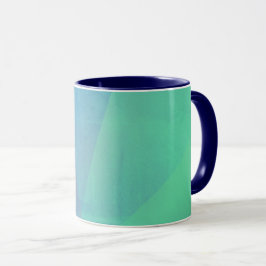 Caneca Gradação Geométrica Azul Moderno de Aqua e Turques