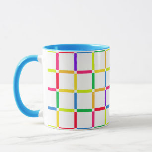 Caneca Grade Colorida com Pop de Espaço Negativo Inspirad