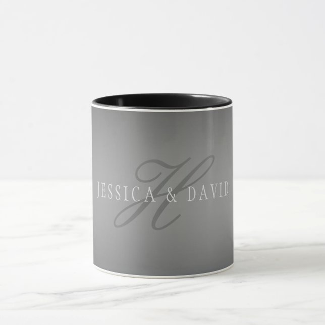 Caneca Gradiente Cinza Mudando Gradualmente Qualquer Nome (Centro)