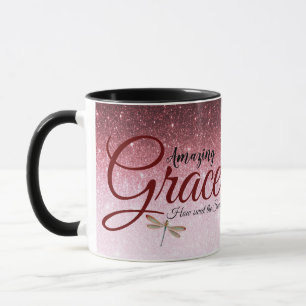 Caneca Gradiente de brilho dourado rosa Graça incrível