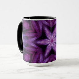 Caneca Gradiente de Corações do Caleidoscópio Roxo