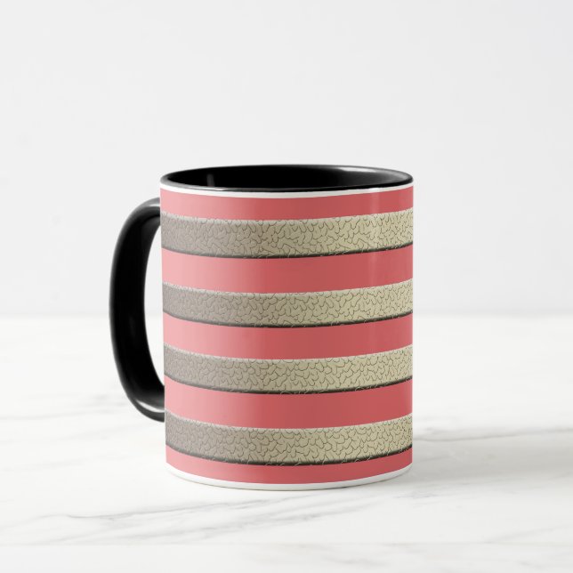 Caneca Gradiente dourado brilhante listras riscadas listr (Frente Esquerda)