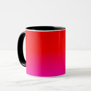 Caneca gradiente ombre vermelho rosa, escarlate, vermelho