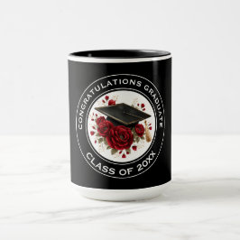 Caneca Graduation Cap & Red Roses Class of 20XX