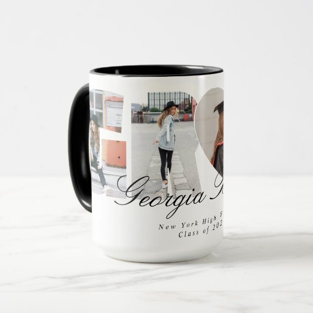Caneca Graduation Photo Collage Graduate Gift Keepsake (Frente Esquerda)