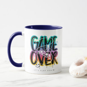 Caneca Graffiti de joystick de game over gamer