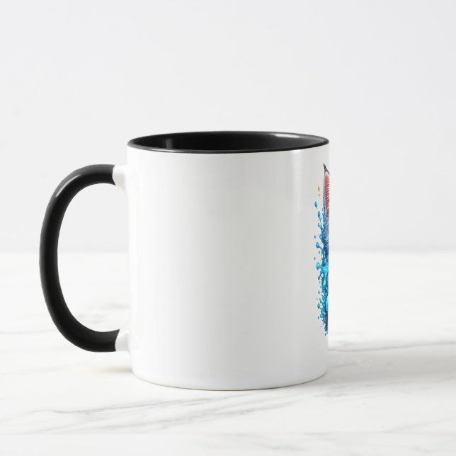 Caneca Gráfica Color Burst Cat – Estilo de Tinta V (Esquerda)