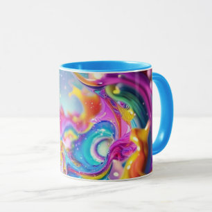 Caneca Gráfico Abstrato Colorido Design Moderno