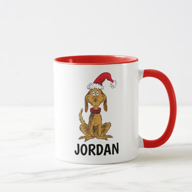Caneca Gráfico Clássico Personalizado | Max - Santa Hat (Direita)