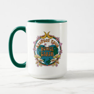 Caneca Gráfico da Terra-Mãe Retro dos anos 70