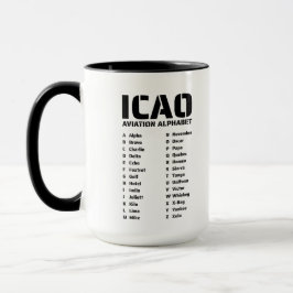 Caneca Gráfico de alfabeto da aviação ICAO