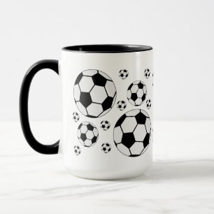 Caneca Gráfico de Bola de Futebol Clássico Fã de Esportes