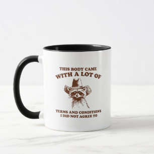Caneca Gráfico de Citação Sarcástica do Mapache Cowboy