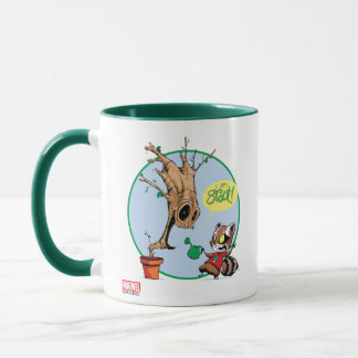 Caneca Gráfico de desenhos do Rocket Watering Groot