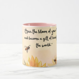 Caneca Gráfico de Girassol, abra a flor