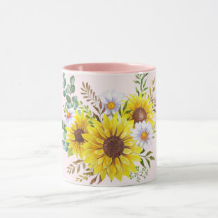 Caneca Gráfico de Girassol, Presente Floral da Natureza p