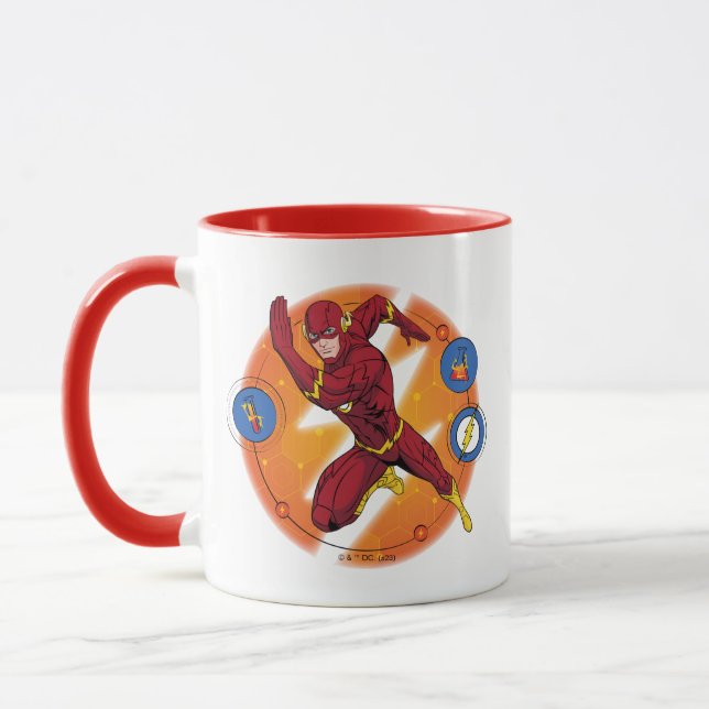 Caneca Gráfico de Laboratório Flash de Cartoon em Execuçã (Esquerda)