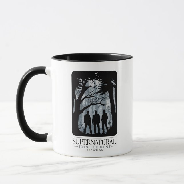 Caneca Gráfico de Silhuette Florestal Supernatural (Esquerda)