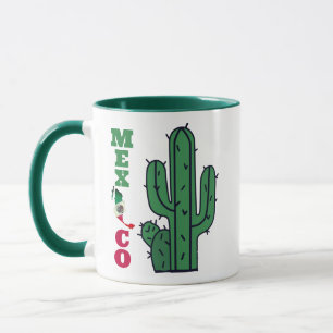 Caneca Gráfico de Sinalizador Mexicano Vermelho, Branco e