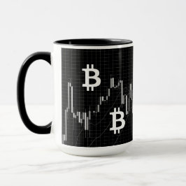 Caneca Gráfico de Velas Forex Com Moeda Bitcoin