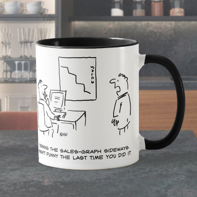 Caneca Gráfico de Vendas do Office virado para Lado (Criador carregado)