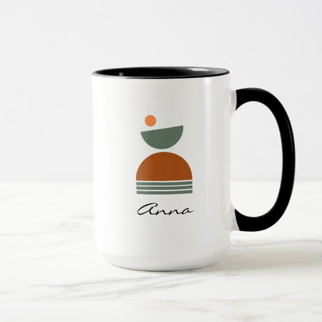 Caneca Gráfico Elegante de abstrato de na moda monograma (Direita)