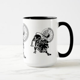 Caneca Gráfico Zodiac Leo Lion, estilo grego