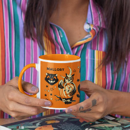 Caneca Gráficos de Halloween Vintage Personalizados
