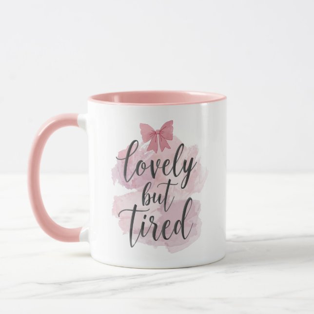 Caneca Gráficos de Laço Rosa Feminino Fofo (Esquerda)