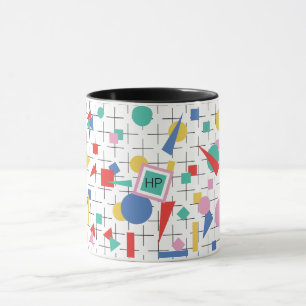 Caneca Gráficos e formas geométricas de arte de pop dos a