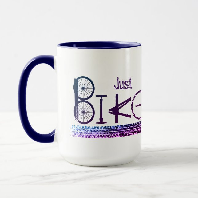 Caneca grafite "Apenas bicicleta" de peças de bicicleta e (Esquerda)