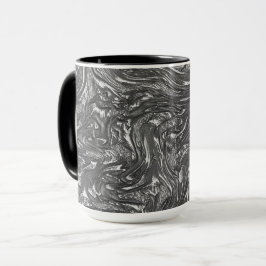 Caneca Grafite de cinza curvado em textura áspera