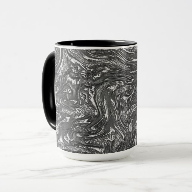 Caneca Grafite de cinza curvado em textura áspera (Frente Esquerda)